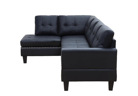 Acme - Jeimmur Sectional Sofa 56465 Black Synthetic Leather