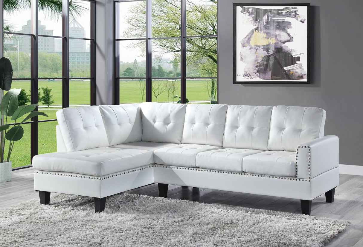 Acme - Jeimmur Sectional Sofa 56470 White Synthetic Leather