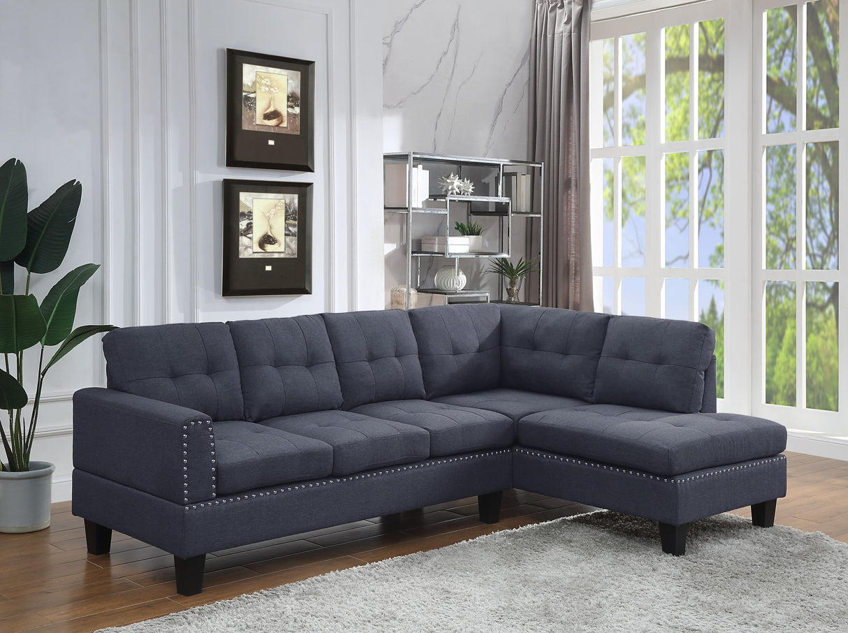 Acme - Jeimmur Sectional Sofa 56475 Gray Linen