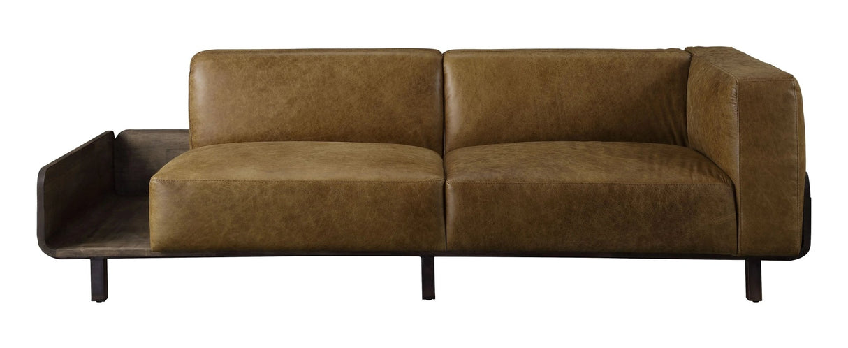 Blanca Sofa 56500 Chestnut Top Grain Leather & Rustic Oak Finish | Acme - 56500 - Home Elegance USA - 3