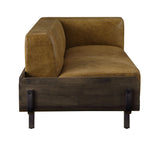 Blanca Sofa 56500 Chestnut Top Grain Leather & Rustic Oak Finish | Acme | Home Elegance USA