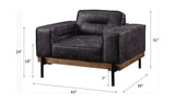 Acme - Silchester Chair 56507 Antique Ebony Top Grain Leather