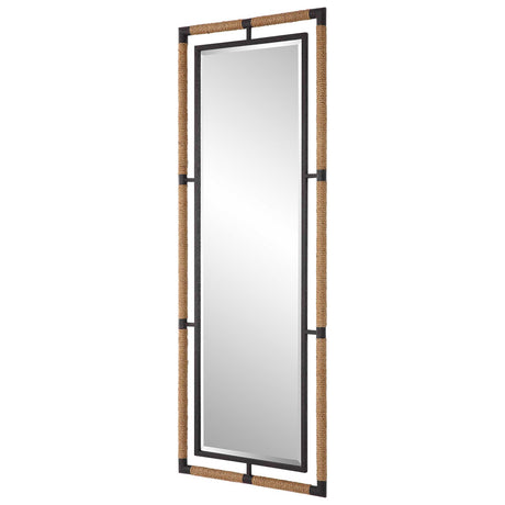 Melville Iron & Rope Tall Mirror - Silver / Light Brown by Uttermost - View 4