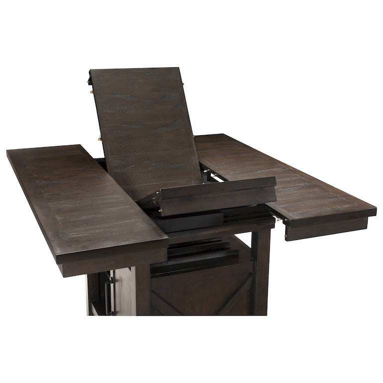 Brown wooden dining table with chairs on a white background