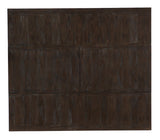 Dark brown wooden panel with a textured finish