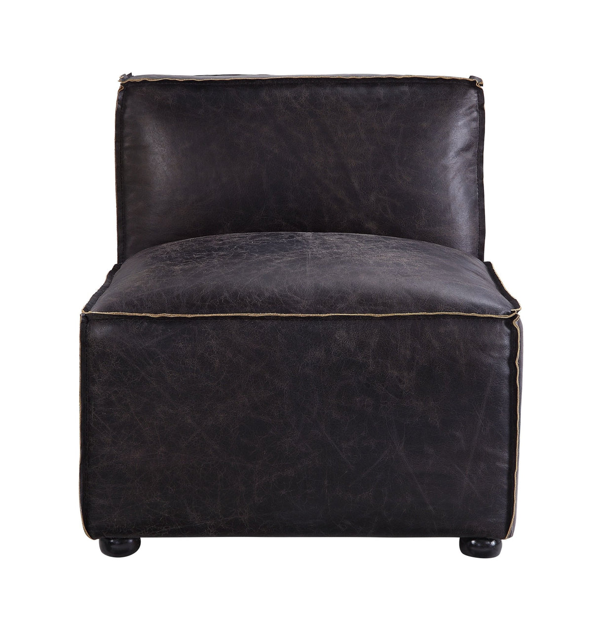 Birdie Modular - Armless Chair 56585 Antique Slate Top Grain Leather | Acme | Home Elegance USA