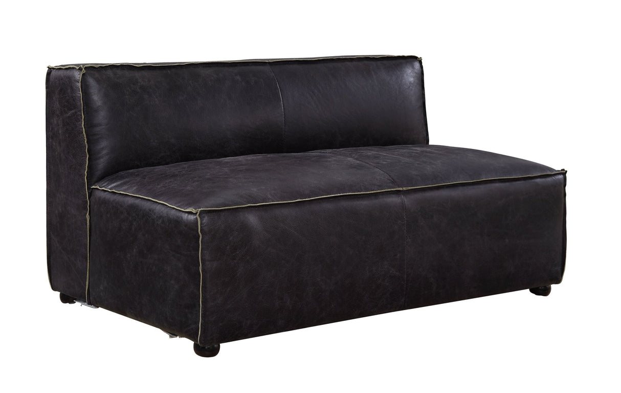 Birdie Modular - Armless Loveseat 56586 Antique Slate Top Grain Leather | Acme | Home Elegance USA