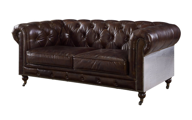 Aberdeen Loveseat 56591 Vintage Brown Top Grain Leather | Acme | Home Elegance USA