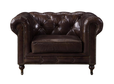 Aberdeen Chair 56592 Vintage Brown Top Grain Leather | Acme - 56592 - Home Elegance USA - 2