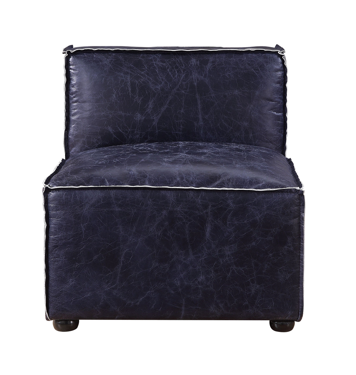 Acme - Birdie Modular - Armless Chair 56595 Vintage Blue Top Grain Leather