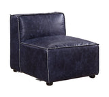 Birdie Modular - Armless Chair 56595 Vintage Blue Top Grain Leather | Acme | Home Elegance USA