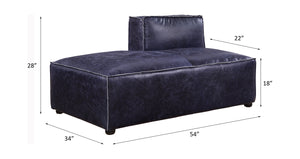 Acme - Birdie Modular - Chaise 56598 Vintage Blue Top Grain Leather