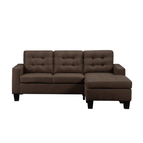 Acme - Earsom Reversible Sofa & Ottoman 56655 Brown Linen