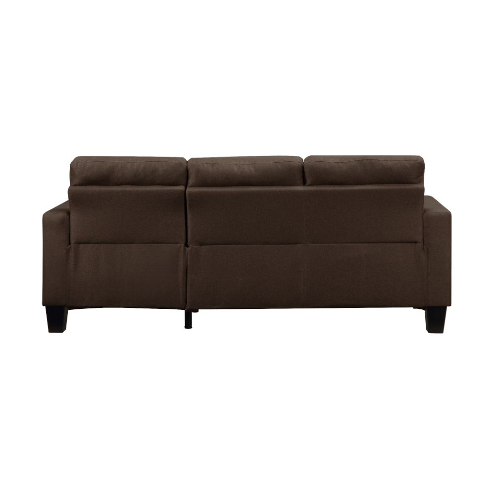 Acme - Earsom Reversible Sofa & Ottoman 56655 Brown Linen