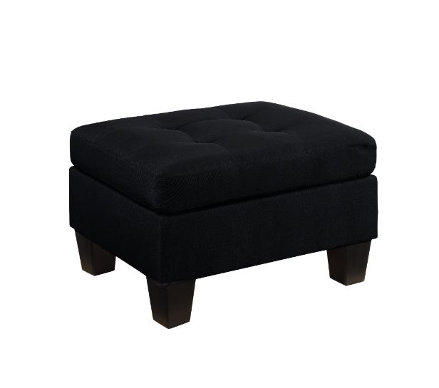 Acme - Earsom Reversible Sofa & Ottoman 56660 Black Linen