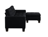 Acme - Earsom Reversible Sofa & Ottoman 56660 Black Linen