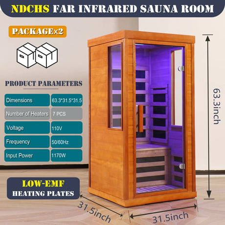 Home dry infrared  sauna  red light 1person - sold by Home Elegance USA