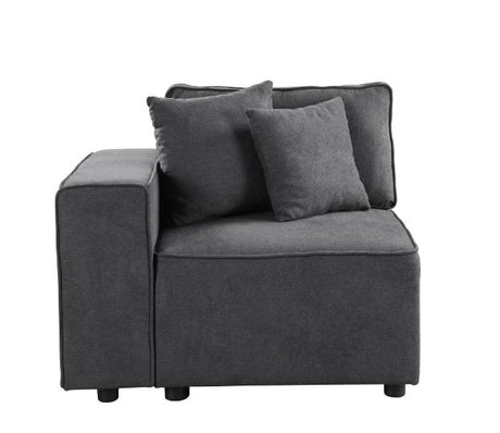 Acme - Silvester Modular - Left Facing Chair W/2 Pillows 56871 Gray Fabric