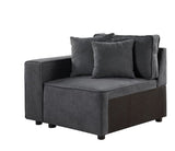 Acme - Silvester Modular - Left Facing Chair W/2 Pillows 56871 Gray Fabric