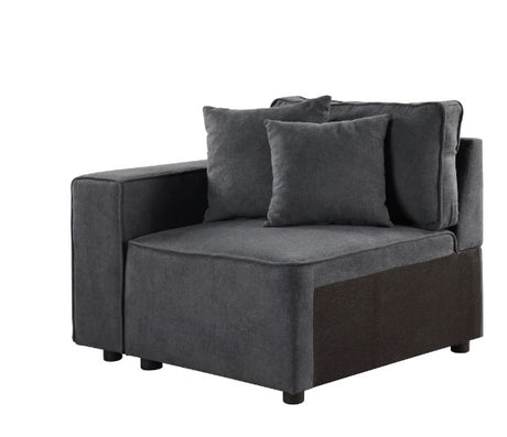 Acme - Silvester Modular - Left Facing Chair W/2 Pillows 56871 Gray Fabric