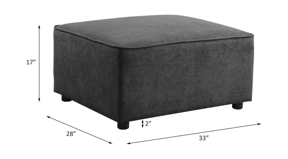 Acme - Silvester Ottoman 56876 Gray Fabric