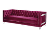 Acme - Heibero Sofa W/2 Pillows (Same Lv01400) 56895 Burgundy Velvet