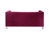 Acme - Heibero Loveseat W/2 Pillows (Same Lv01401) 56896 Burgundy Velvet