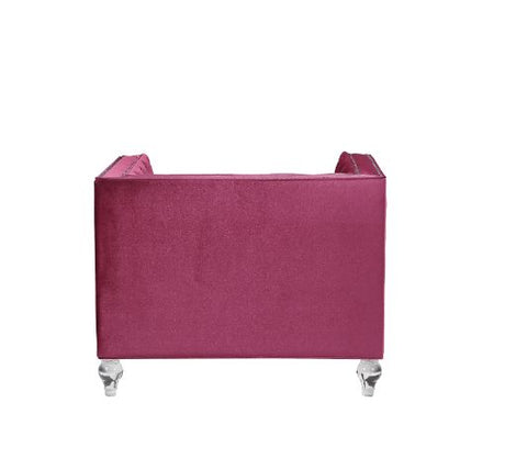 Acme - Heibero Chair (Same Lv01402) 56897 Burgundy Velvet