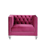 Acme - Heibero Chair (Same Lv01402) 56897 Burgundy Velvet