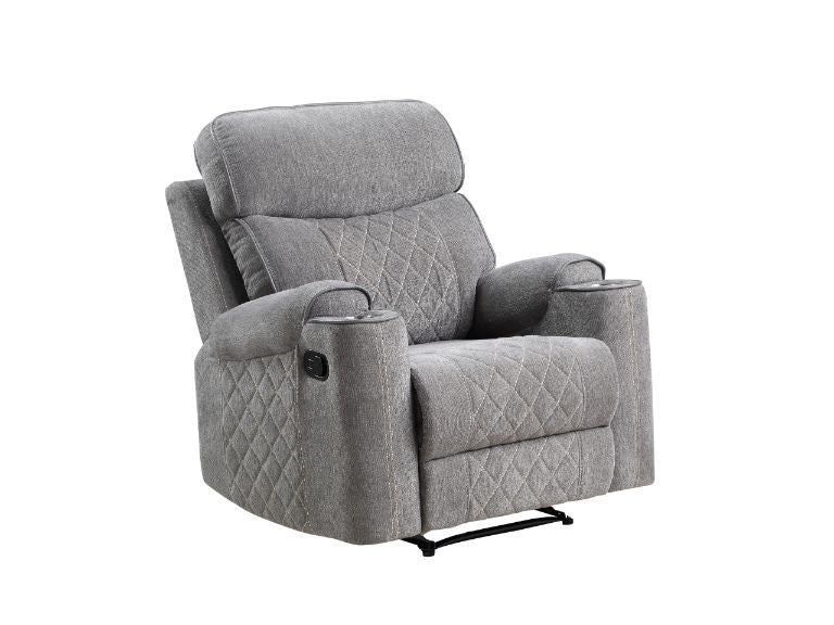 Acme - Aulada Glider Recliner 56902 Gray Fabric