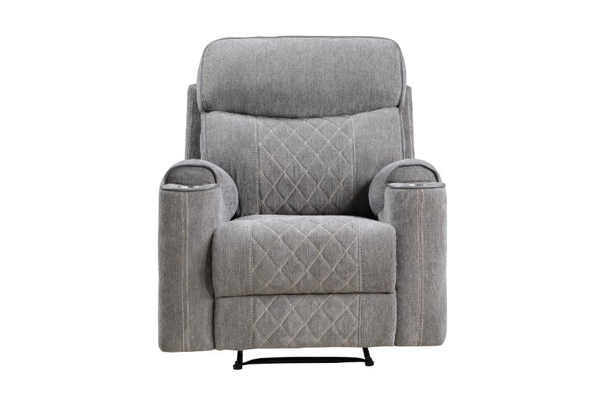 Acme - Aulada Glider Recliner 56902 Gray Fabric