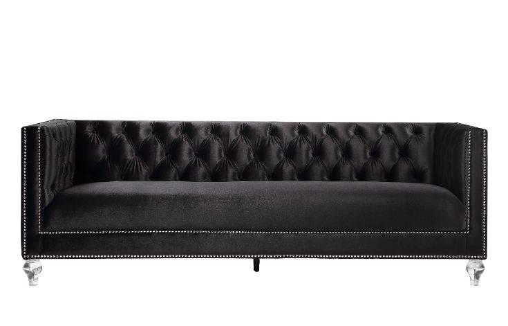 Acme - Heibero Sofa W/2 Pillows (Same Lv01403) 56995 Black Velvet