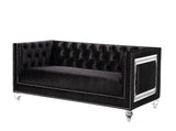 Acme - Heibero Loveseat W/2 Pillows (Same Lv01404) 56996 Black Velvet