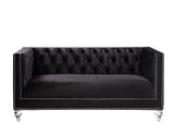 Acme - Heibero Loveseat W/2 Pillows (Same Lv01404) 56996 Black Velvet