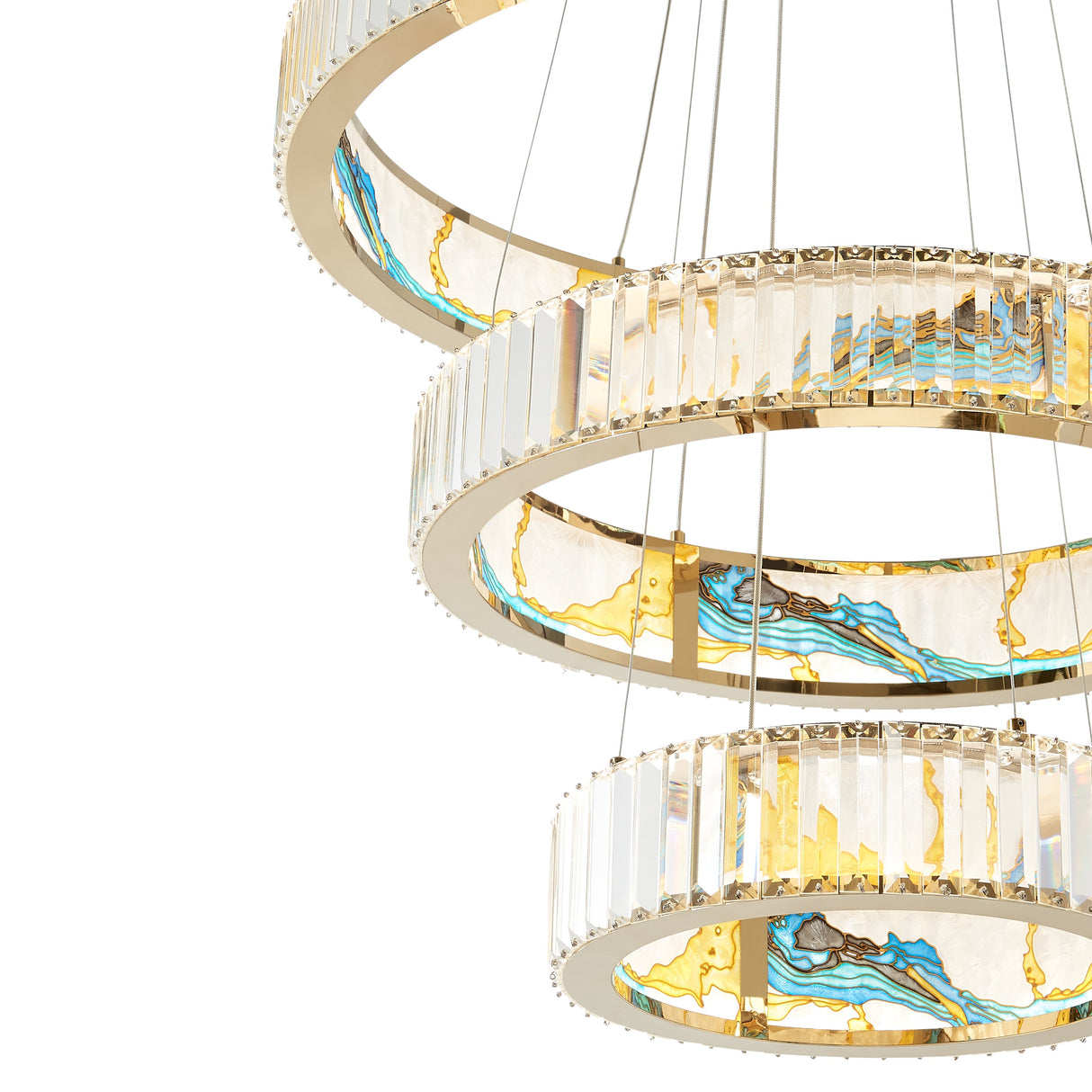 Boeseman's Colorful Chandelier // 3 Tiers, Round  | Finesse - Home Elegance USA