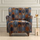 Lainey Upholstered Ikat Armchair Blue / Brown / Orange - Blue / Dark Brown by Uttermost - View 3