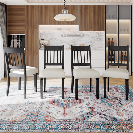 6-Piece Retro Dining Room Set, Classic Kitchen Furniture Set, Wooden Rectangular Table and 4 Chairs with Bench for kitchen & Dining Room (Easy Assembly, Space Saving)(DOVETAIL GREY) - sold by Home Elegance USA
