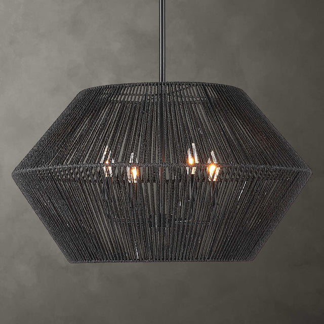 Suva 4 Light Rope Pendant - Black by Uttermost - View 1