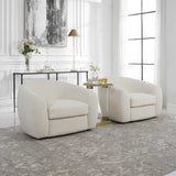 Capra Art Deco White Swivel Chair by Uttermost - View 6