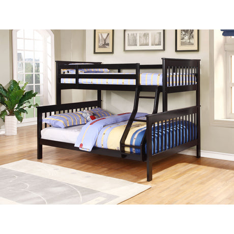 Severington Black Wood Twin Over Full Headboard Bunk Bed