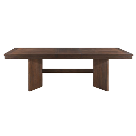 Walnut Finish Modern Dining Set 5pc Table with Self-Storing Extension Leaf and 4 Chairs Upholstered Wooden Furniture - sold by Home Elegance USA
