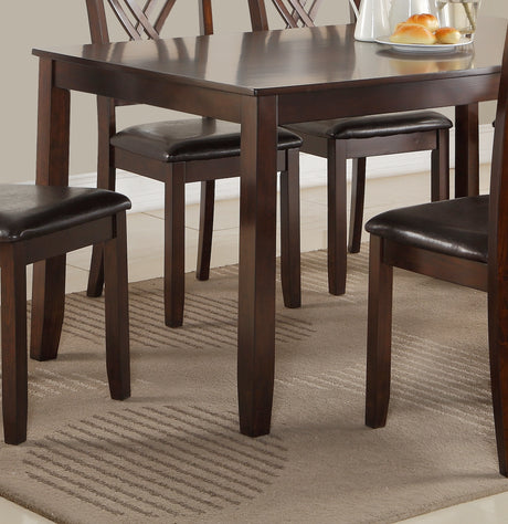 7-Pc Dinette Set Brown Espresso Finish Rectangular Table PU Upholstered Chairs Transitional Dining Room Wooden Dining Set Furniture - sold by Home Elegance USA