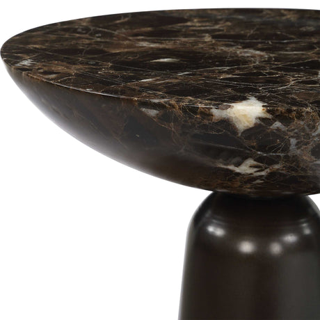 Hastings Marble Accent Table - Dark Brown by Uttermost - View 5