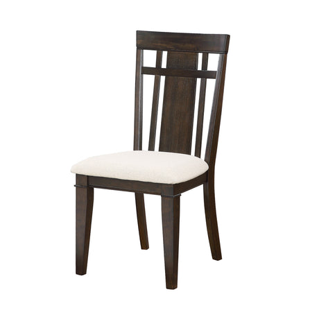 Dark Brown Finish 5pc Dining Set Expandable Table and 4x Side Chairs Beige Fabric Upholstered Seat Classic Look Dining Wooden Furniture - sold by Home Elegance USA