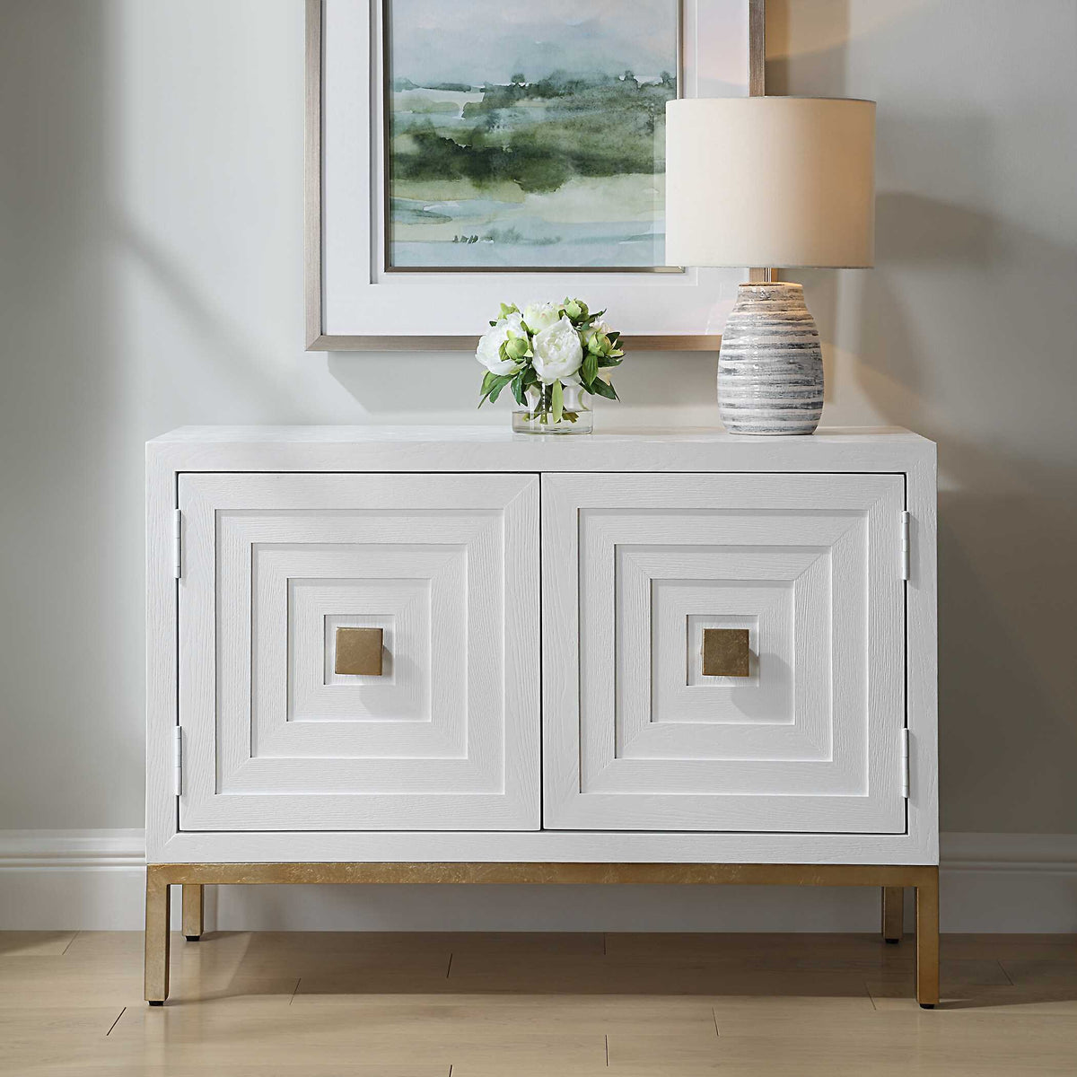 Aiken 2 Door Cabinet - White by Uttermost - View 2