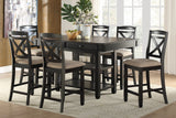 Baywater 7 Piece Counter Height Table Set In Natural And Black 5705Bk-36-7Set | Homelegance - Home Elegance USA