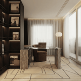 Nova Domus Boston Modern Glass & Faux Concrete Desk