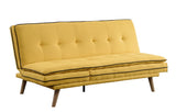 Acme - Savilla Adjustable Sofa 57160 Yellow Linen & Oak Finish