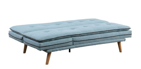 Acme - Savilla Adjustable Sofa 57162 Blue Linen & Oak Finish