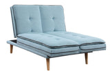 Acme - Savilla Adjustable Sofa 57162 Blue Linen & Oak Finish